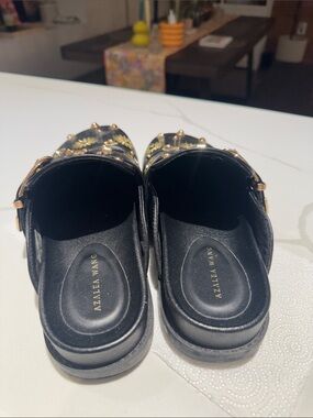 Azzalea Wang Black Embellished Women's Mules
